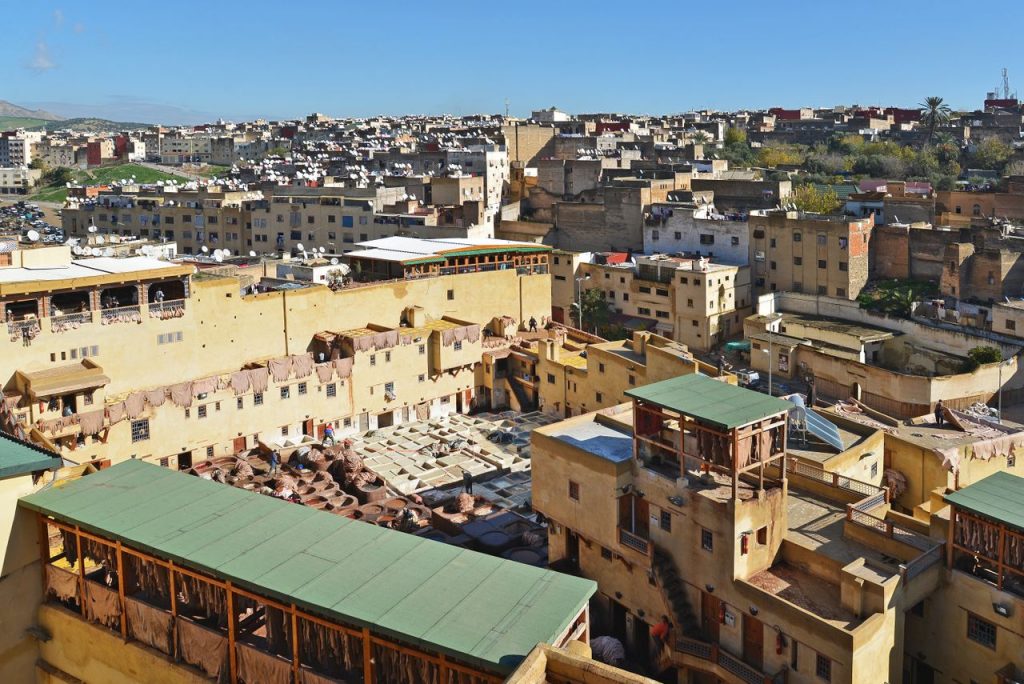 Rooftops and alleys of Fes el Bali, the old medina of Fes