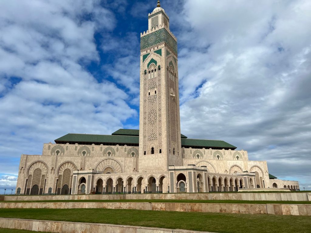 The Hassan II Mosque on the Atlantic coast in Casablanca